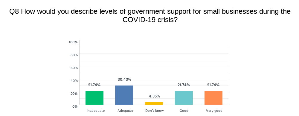 Chart showing views of Government support