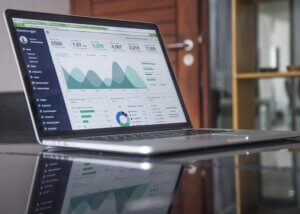 Laptop showing cashflow forecasting