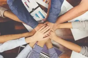 A circle of hands